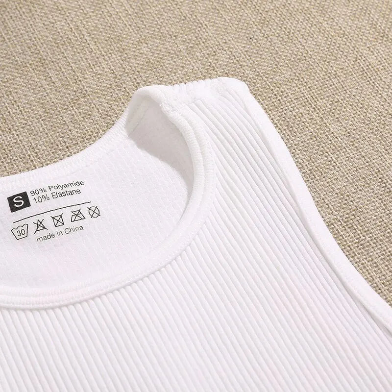 Seamless Ribbed Yoga Vest Crop Tank Top for Gym, Workout & Streetwear