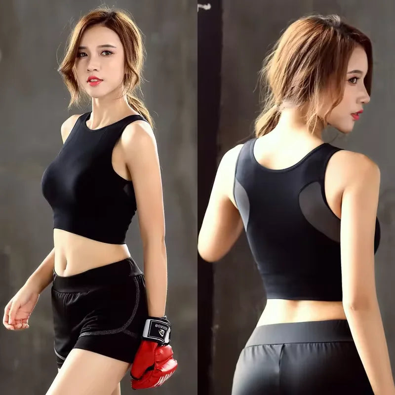 Women’s Shockproof Mesh Crop Sports Bra