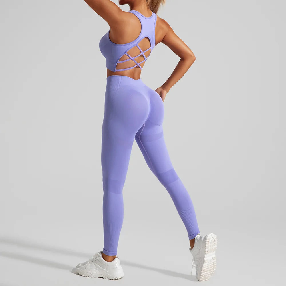 Seamless 2-Piece Yoga Set for Women’s Gym & Workout
