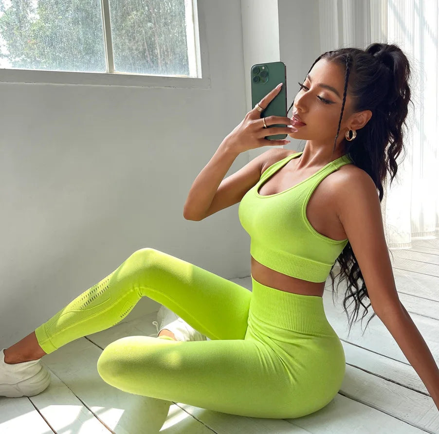 Seamless Women’s Yoga Set 2-Piece for Gym, Fitness & Sportwear