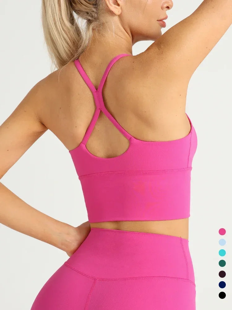 Women’s Sexy Cross Back Sports Bra Y-Shaped Gym Yoga Fitness 