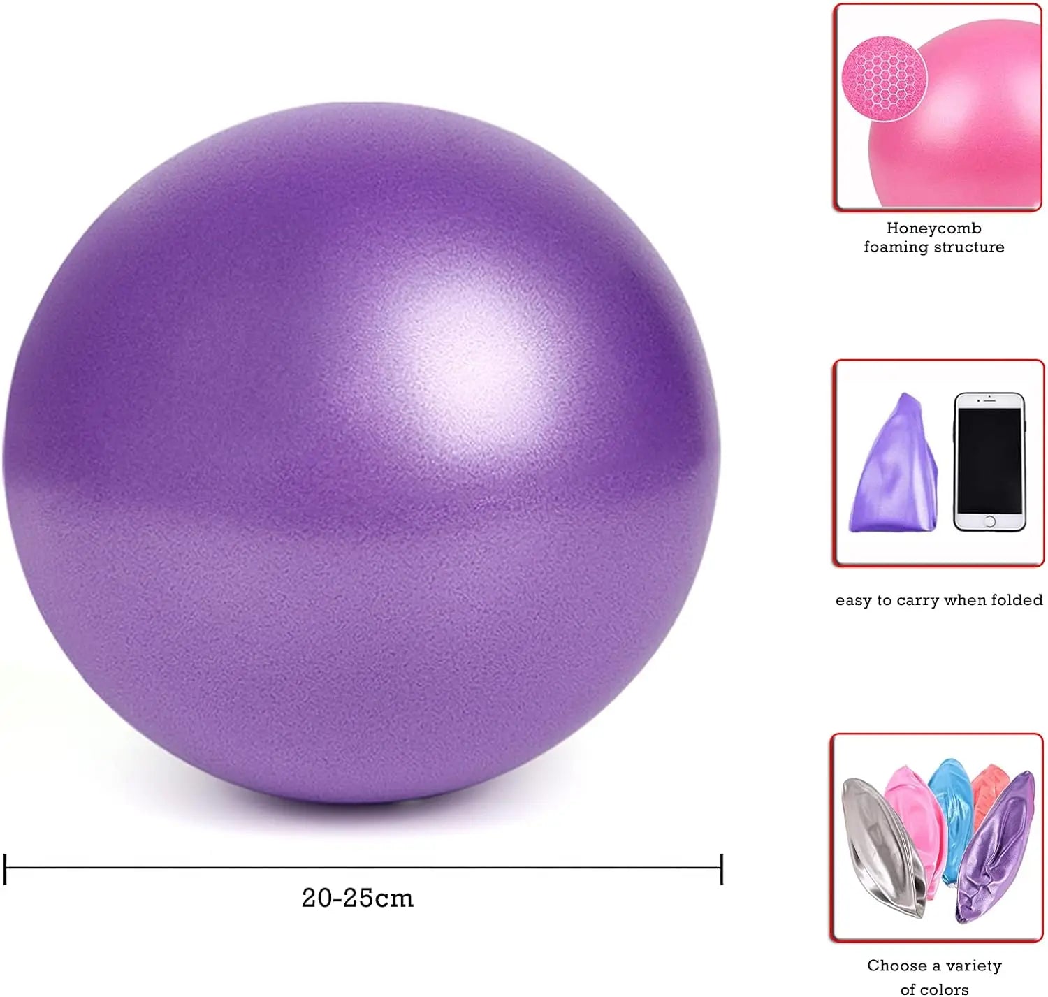  Pilates Yoga Ball 25cm for Home Fitness & Stability Training