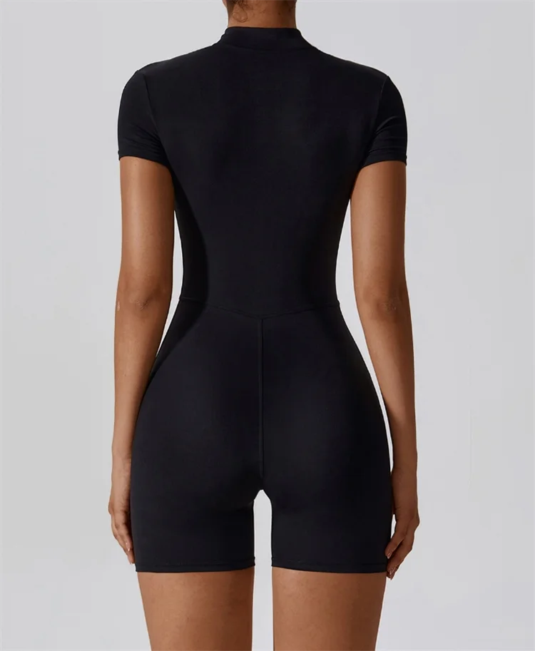 Women’s One-Piece Yoga Jumpsuit – Nude Short Sleeve Fitness